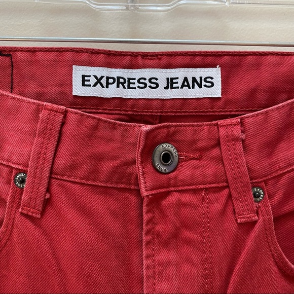Express Rocco Slim Fit Red Skinny Jeans - Picture 4 of 5